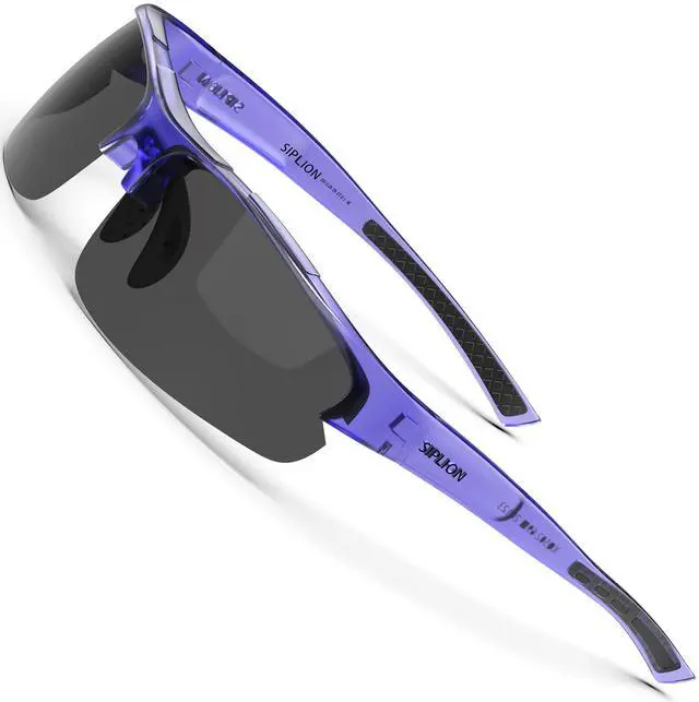 Main image of Polarized Sunglasses Men Sports: UV400 Protection Anti-Slip Wrap-Around TR90 Frame for Driving Fishing Golf Running (Blue Frame/Black Lens(not Mirrored)-upgrade, As the picture)