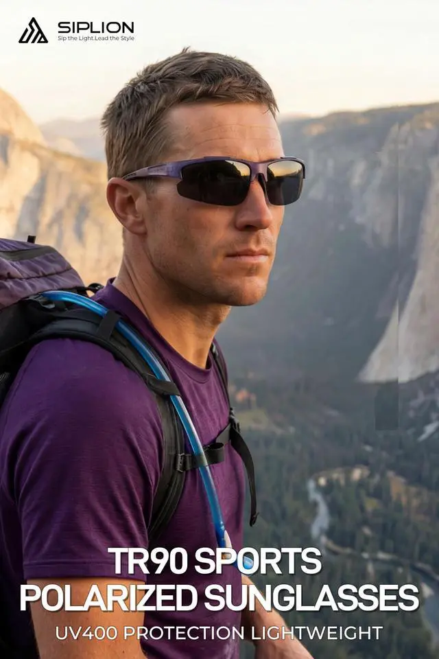 Alt view image 3 of 7 - Polarized Sunglasses Men Sports: UV400 Protection Anti-Slip Wrap-Around TR90 Frame for Driving Fishing Golf Running (Blue Frame/Black Lens(not Mirrored)-upgrade, As the picture)
