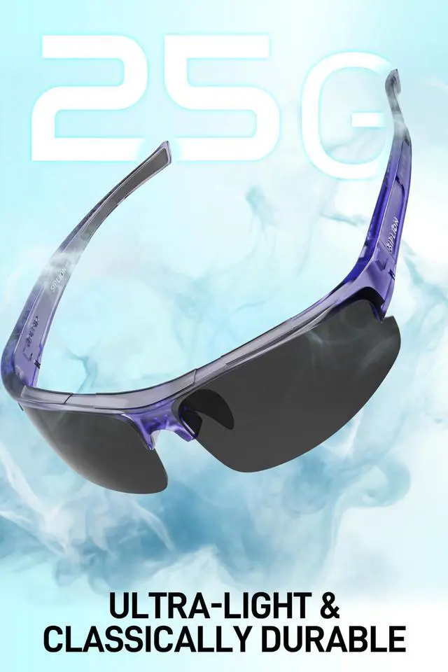 Alt view image 4 of 7 - Polarized Sunglasses Men Sports: UV400 Protection Anti-Slip Wrap-Around TR90 Frame for Driving Fishing Golf Running (Blue Frame/Black Lens(not Mirrored)-upgrade, As the picture)
