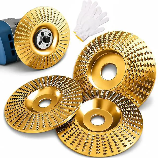 Main image of 3PCS Angle Grinder Polishing Pad, Flat Curve Inclined Carbon Steel Shaping Wheel Attachments for Wood Sanding Polishing and Surface Finishing