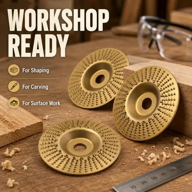 Alt view image 2 of 7 - 3PCS Angle Grinder Polishing Pad, Flat Curve Inclined Carbon Steel Shaping Wheel Attachments for Wood Sanding Polishing and Surface Finishing