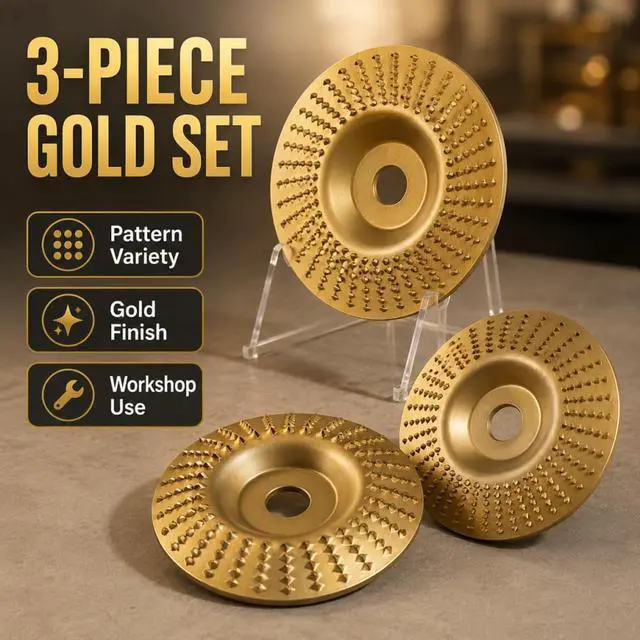 Alt view image 4 of 7 - 3PCS Angle Grinder Polishing Pad, Flat Curve Inclined Carbon Steel Shaping Wheel Attachments for Wood Sanding Polishing and Surface Finishing