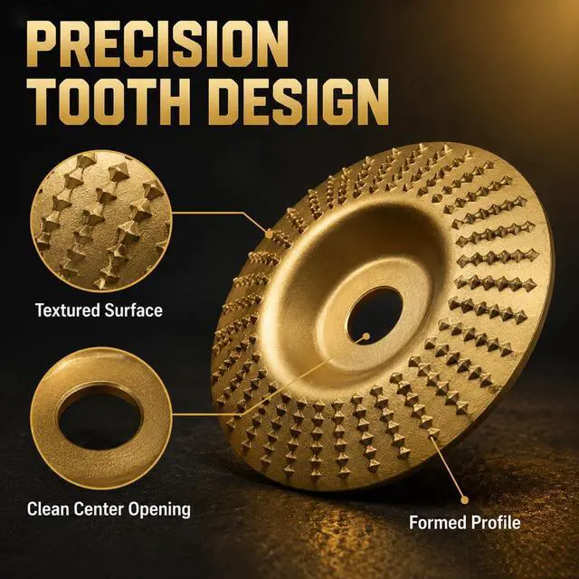 Alt view image 7 of 7 - 3PCS Angle Grinder Polishing Pad, Flat Curve Inclined Carbon Steel Shaping Wheel Attachments for Wood Sanding Polishing and Surface Finishing