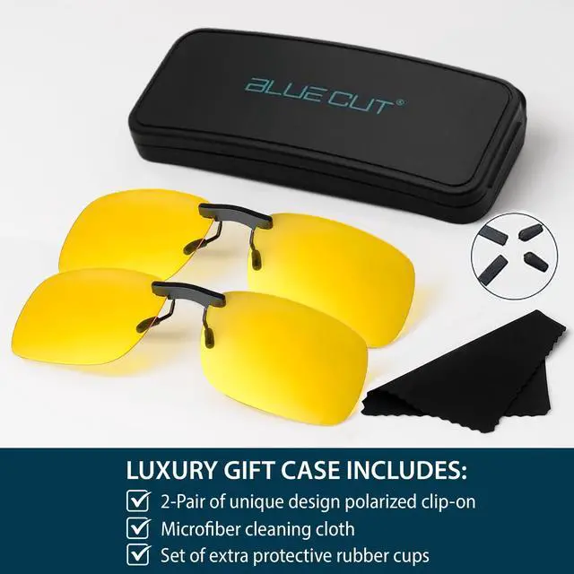 Alt view image 6 of 7 - Clip on Polarized Night vision Glasses Flip up Anti reflective Anti Glare UV-400 Wear Over Glasses