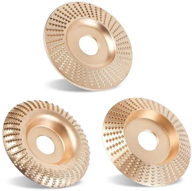 Main image of 3PCS Angle Grinder Polishing Pad, Wood Carving Disc Set for 4 1/2 Inch Angle Grinder, Heavy Duty Wood Sanding Disk Grinding Wheel, Stump Grinder Attachments for Wood Cutting Shaping