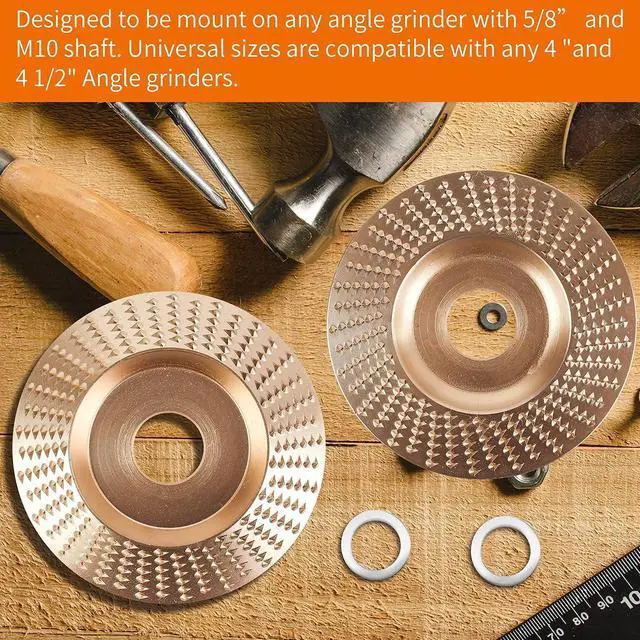 Alt view image 5 of 7 - 3PCS Angle Grinder Polishing Pad, Wood Carving Disc Set for 4 1/2 Inch Angle Grinder, Heavy Duty Wood Sanding Disk Grinding Wheel, Stump Grinder Attachments for Wood Cutting Shaping