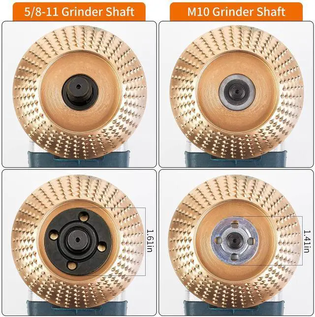 Alt view image 7 of 7 - 3PCS Angle Grinder Polishing Pad, Wood Carving Disc Set for 4 1/2 Inch Angle Grinder, Heavy Duty Wood Sanding Disk Grinding Wheel, Stump Grinder Attachments for Wood Cutting Shaping