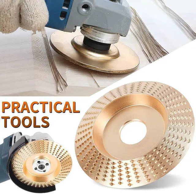 Alt view image 4 of 7 - 3PCS Angle Grinder Polishing Pad, Wood Carving Disc Set for 4 1/2 Inch Angle Grinder, Heavy Duty Wood Sanding Disk Grinding Wheel, Stump Grinder Attachments for Wood Cutting Shaping