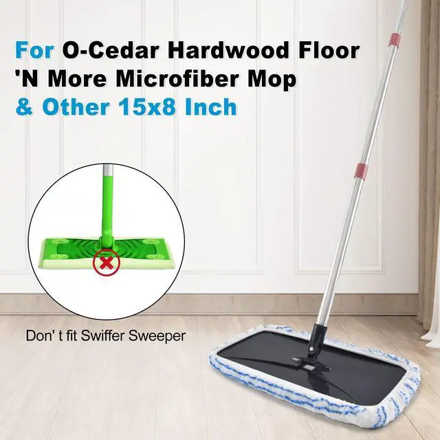 Alt view image 5 of 7 - 5 Pack Mop Heads Replacements for Ocedar Hardwood Floor 'N More Microfiber Mops,Terry Cloth Mops Refills 15 x 8 Flat Dust Mop Pads for O Cedar mop,Washable&Reusable Mopping Pads (Handle Not Included)