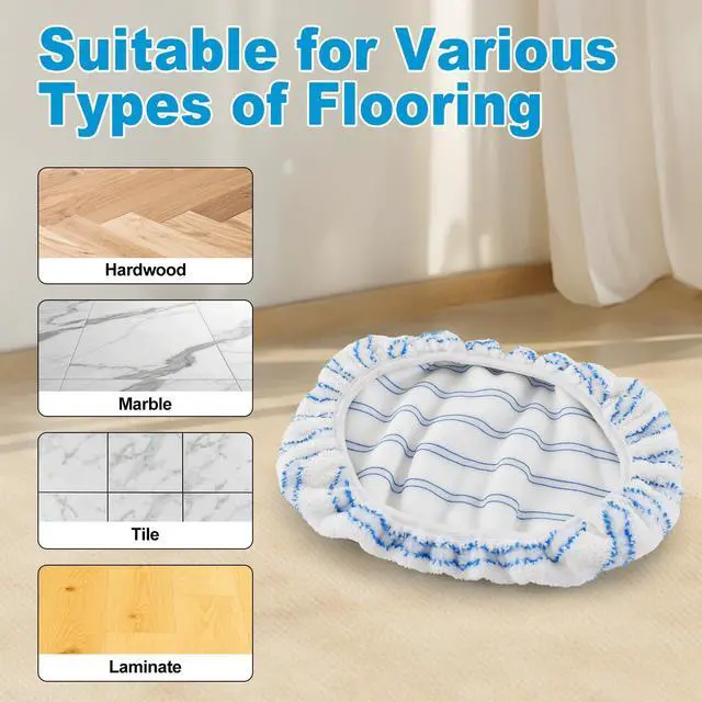 Alt view image 6 of 7 - 5 Pack Mop Heads Replacements for Ocedar Hardwood Floor 'N More Microfiber Mops,Terry Cloth Mops Refills 15 x 8 Flat Dust Mop Pads for O Cedar mop,Washable&Reusable Mopping Pads (Handle Not Included)