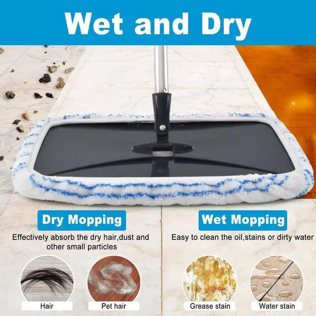 Alt view image 4 of 7 - 5 Pack Mop Heads Replacements for Ocedar Hardwood Floor 'N More Microfiber Mops,Terry Cloth Mops Refills 15 x 8 Flat Dust Mop Pads for O Cedar mop,Washable&Reusable Mopping Pads (Handle Not Included)
