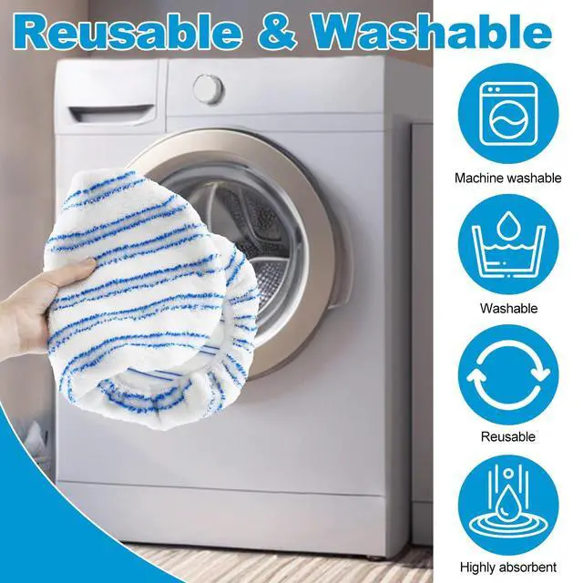 Alt view image 7 of 7 - 5 Pack Mop Heads Replacements for Ocedar Hardwood Floor 'N More Microfiber Mops,Terry Cloth Mops Refills 15 x 8 Flat Dust Mop Pads for O Cedar mop,Washable&Reusable Mopping Pads (Handle Not Included)
