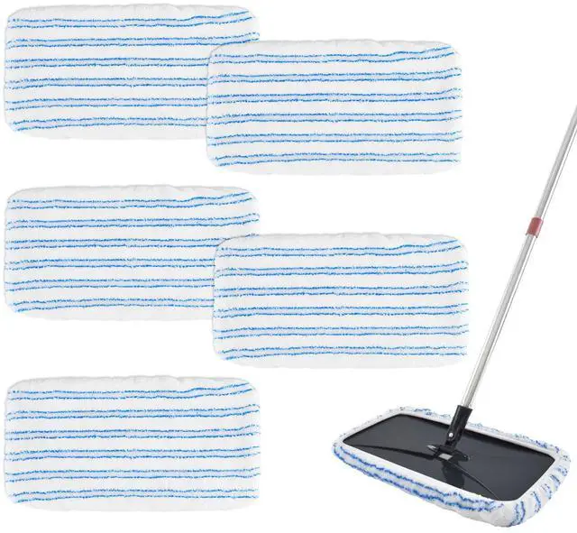 Main image of 5 Pack Mop Heads Replacements for Ocedar Hardwood Floor 'N More Microfiber Mops,Terry Cloth Mops Refills 15 x 8 Flat Dust Mop Pads for O Cedar mop,Washable&Reusable Mopping Pads (Handle Not Included)