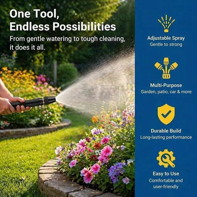 Alt view image 4 of 7 - 2PCS High pressure hose nozzle, Car Wash Water Gun, Adjustable Spray Patterns,Garden Hose Sprayer for Car Washing and Outdoor Cleaning, Sturdy Watering and Pressure Cleaning Accessory