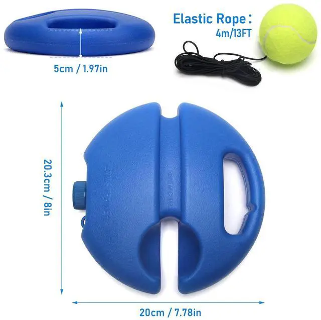 Alt view image 2 of 7 - Tennis Trainer Rebound Ball with String Solo Tennis Training Kit Portable Practice Rebounder Equipment Training Tools with Long Elastic Ropes for Adults, Kids, Beginners (Blue)