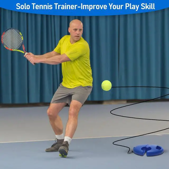 Alt view image 7 of 7 - Tennis Trainer Rebound Ball with String Solo Tennis Training Kit Portable Practice Rebounder Equipment Training Tools with Long Elastic Ropes for Adults, Kids, Beginners (Blue)