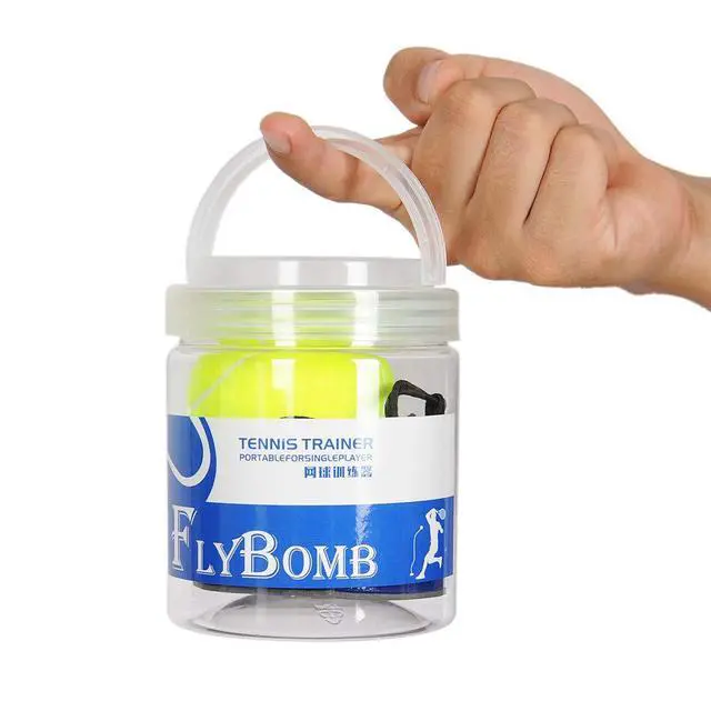 Alt view image 4 of 4 - Flybomb Tennis Trainer Rebound Ball 14.1 Ft Retractable String & Heavy Iron Base Portable & Easy to Use Tennis Practice for Adults & Kids Tennis Serve Trainer Solo Tennis Training Equipment