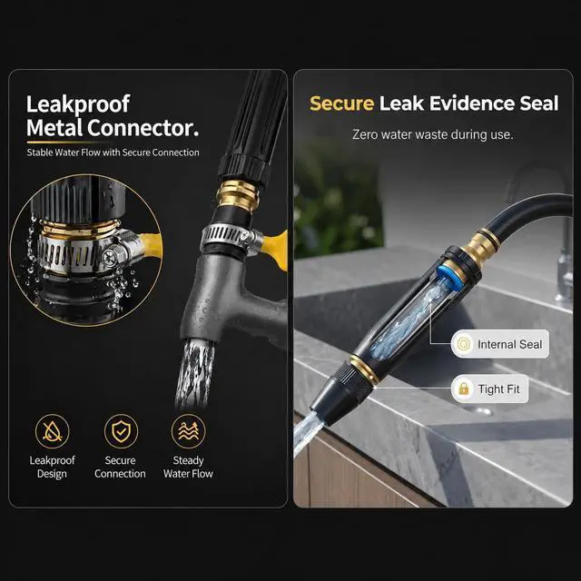 Alt view image 3 of 7 - 2Pcs High Pressure Hose Nozzle, Home High Pressure Car Wash Water Gun,All Metal Heavy Duty Adjustable Twist Water Sprayer,Versatile Tool Washing Patio Cleaning, And Lawn Watering(And Washing US3/4")