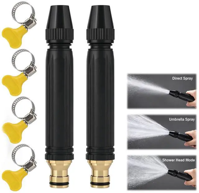Main image of Home High Pressure Car Wash Water Gun - Adjustable Booster High Pressure Hose Nozzle (2PCS)