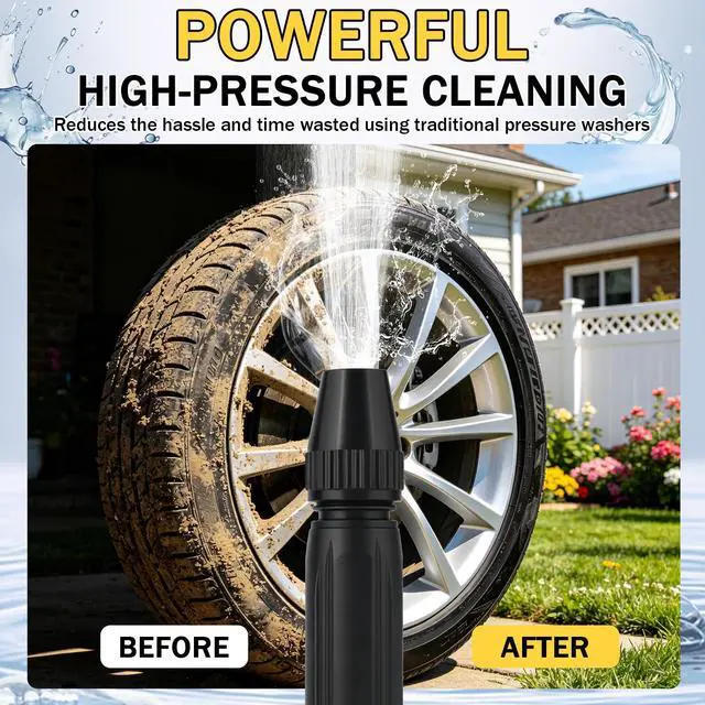 Alt view image 4 of 7 - Home High Pressure Car Wash Water Gun - Adjustable Booster High Pressure Hose Nozzle (2PCS)