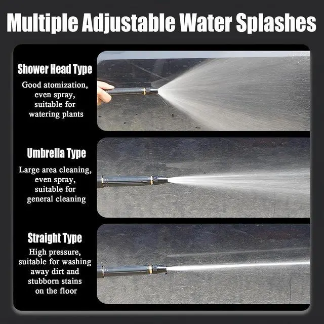 Alt view image 7 of 7 - Home High Pressure Car Wash Water Gun - Adjustable Booster High Pressure Hose Nozzle (2PCS)