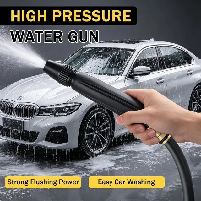 Alt view image 3 of 7 - Home High Pressure Car Wash Water Gun - Adjustable Booster High Pressure Hose Nozzle (2PCS)