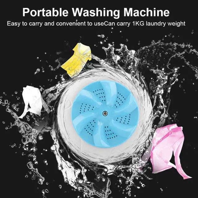 Alt view image 2 of 7 - USB Mini Ultrasonic Washing Machine Turbine Cleaner Portable for Washing Machine Multifunction Travel Washing Device Tool for Clothes Fruit Vegetable Underwear Socks(Blue)