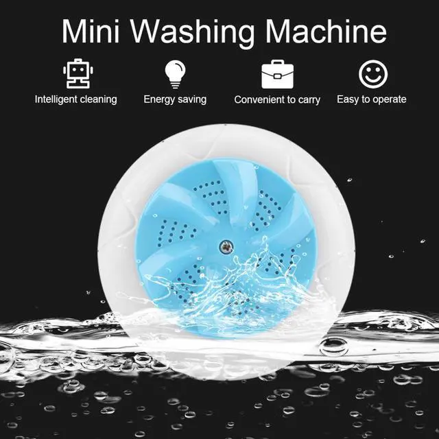 Alt view image 3 of 7 - USB Mini Ultrasonic Washing Machine Turbine Cleaner Portable for Washing Machine Multifunction Travel Washing Device Tool for Clothes Fruit Vegetable Underwear Socks(Blue)