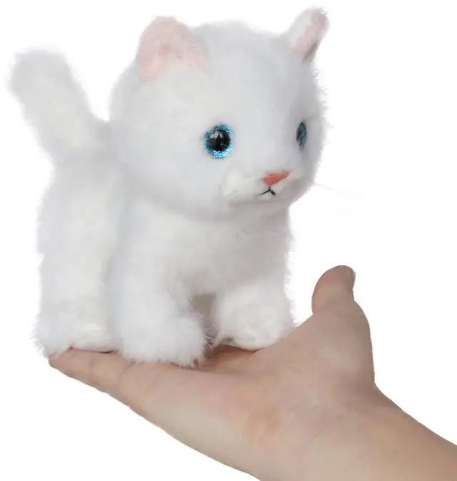 Main image of Fluffy Little Cat Stuffed Animal Small Plush Toy 6 Inches (White)