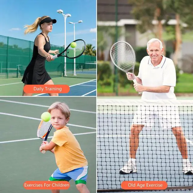 Alt view image 3 of 7 - Solo Tennis Trainer Rebound with 3 String Balls, Solo Practice Rebound Ball for Adults, Portable Tennis Training Equipment for Beginners Sport Exercise, Tennis Rebounder Kit.