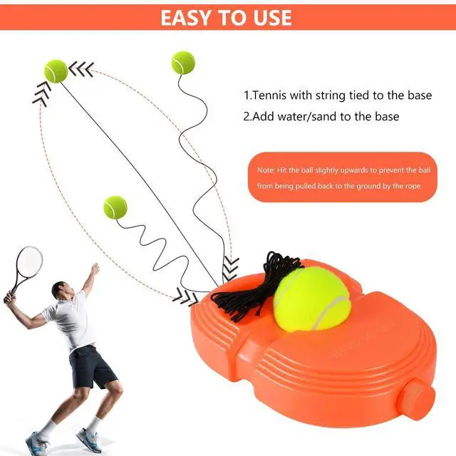 Alt view image 6 of 7 - Solo Tennis Trainer Rebound with 3 String Balls, Solo Practice Rebound Ball for Adults, Portable Tennis Training Equipment for Beginners Sport Exercise, Tennis Rebounder Kit.