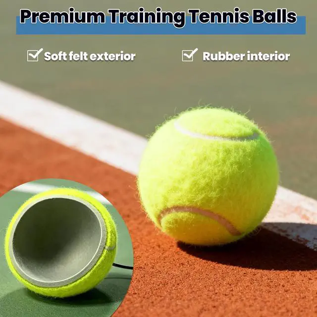 Alt view image 3 of 7 - Solo Tennis Trainer Rebound Ball with 3 PCS Tennis Training Ball with String, Portable Self Training Tool for Beginners/Adults Sport Exercise in Backyard, Garden, Park (Blue)