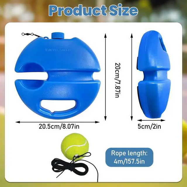 Alt view image 4 of 7 - Solo Tennis Trainer Rebound Ball with 3 PCS Tennis Training Ball with String, Portable Self Training Tool for Beginners/Adults Sport Exercise in Backyard, Garden, Park (Blue)