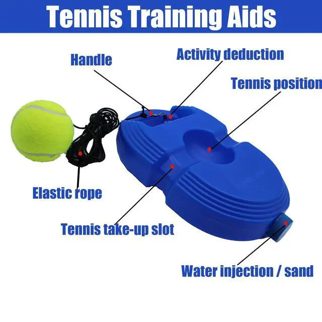 Alt view image 3 of 7 - Tennis Trainer Rebound Ball with 6 String Balls, Solo Tennis Training Equipment for Self Tennis PracitceTraining for Beginner (Blue)