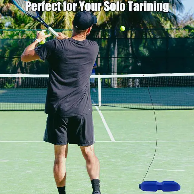 Alt view image 6 of 7 - Tennis Trainer Rebound Ball with 6 String Balls, Solo Tennis Training Equipment for Self Tennis PracitceTraining for Beginner (Blue)