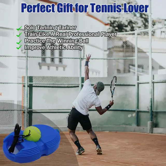 Alt view image 5 of 7 - Tennis Trainer Rebound Ball with 6 String Balls, Solo Tennis Training Equipment for Self Tennis PracitceTraining for Beginner (Blue)