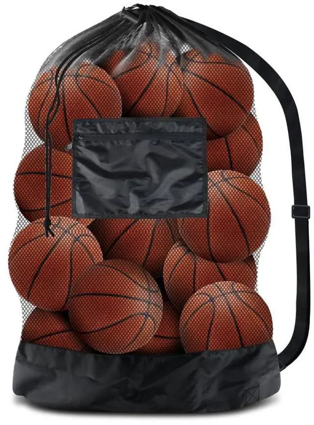 Main image of Ball Storage Net Bags, Sports Equipment Organizer for Garage/Outdoor/Pool/Gym/Beach,Drawstring Mesh Bag for Basketball/Football/Soccer/Volleyball/Baseball/Tennis/Swimming Gear/Toys