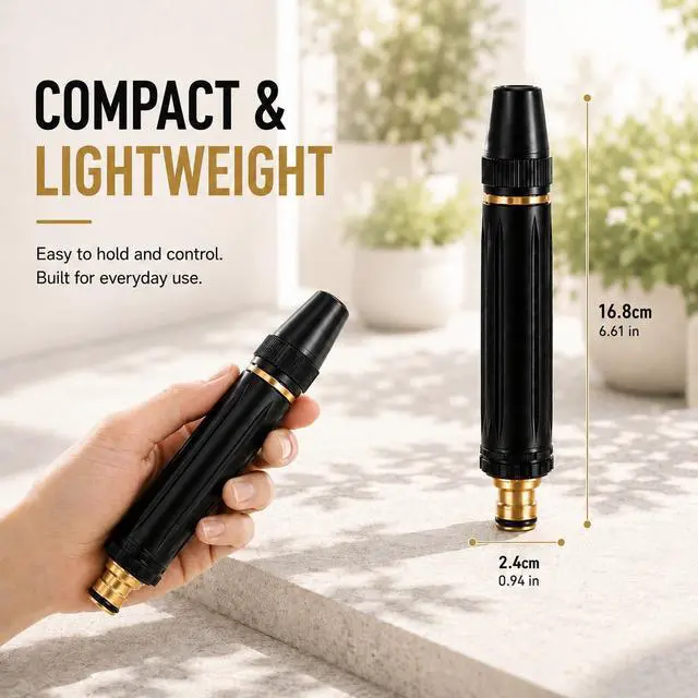 Alt view image 6 of 7 - High Pressure Hose Nozzle & Water Gun, Heavy Duty Metal Garden Hose Nozzle with Adjustable Spray, Pressure Washer Hose Attachment for Car Washing, Patio Cleaning & Plant Watering