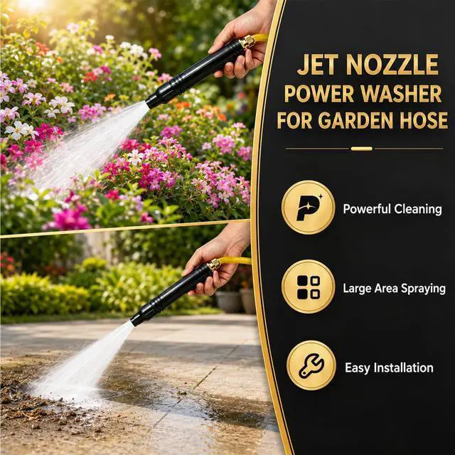 Alt view image 3 of 7 - Home High-Pressure Car Wash Water Gun with Booster Nozzle, 2026 Upgraded Hydro Jet Nozzle Pressure Washer Tools, Adjustable Jet Spray Pattern for for Garden Patio Car Pet Window