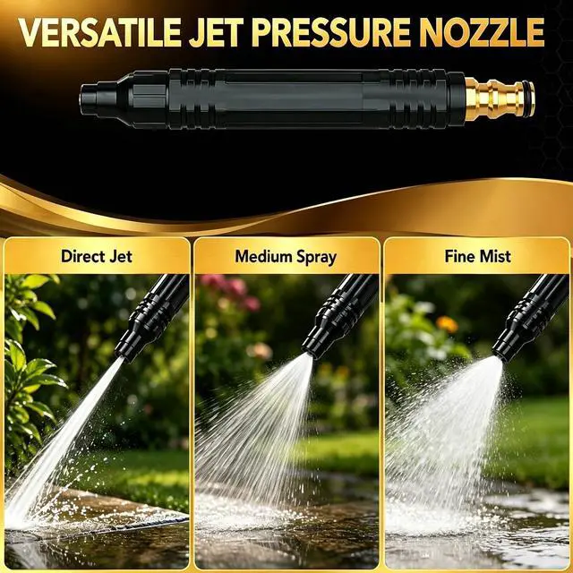 Alt view image 6 of 7 - Home High-Pressure Car Wash Water Gun with Booster Nozzle, 2026 Upgraded Hydro Jet Nozzle Pressure Washer Tools, Adjustable Jet Spray Pattern for for Garden Patio Car Pet Window