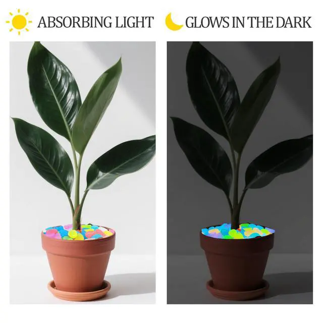 Alt view image 3 of 7 - 300PCS 1-1.2" Color Glow in The Dark Rocks Outdoor Decorative Stones Luminous Pebbles Glow Stones for Patio Landscaping Walkway Driveway Large Glowing Stones Garden Stones