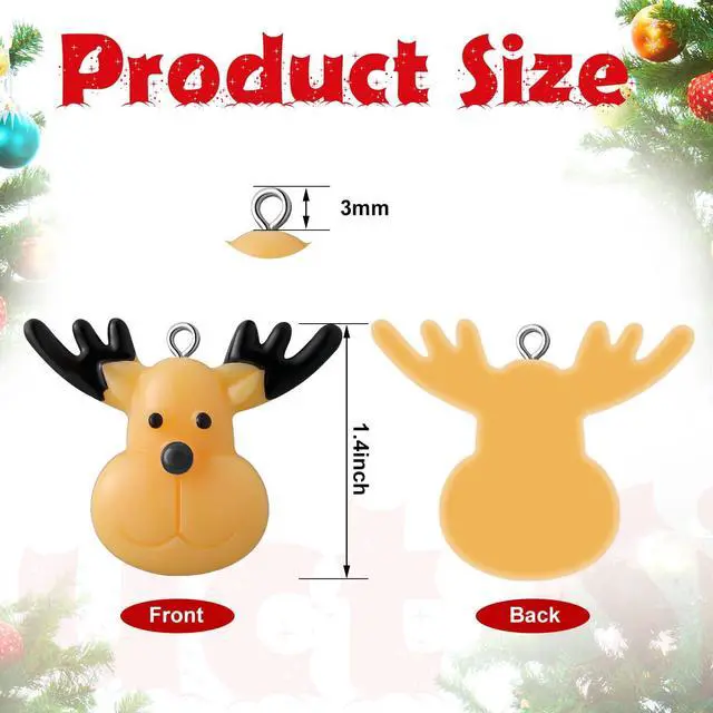Alt view image 2 of 6 - 100 Pieces Christmas Mini Ornaments Small Resin Ornaments Mini Resin Christmas Tree Decorations Miniature Snowman Santa Decorations for DIY Crafts Home Accessories
