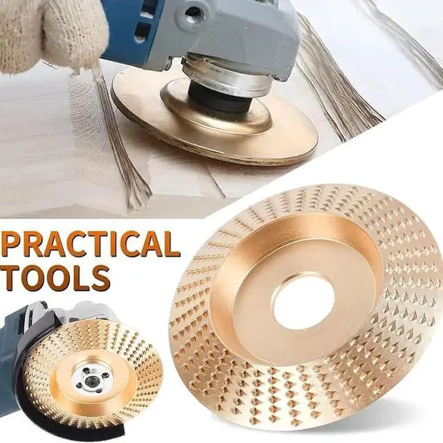 Alt view image 7 of 7 - 3PCS Angle Grinder Polishing Pad, Wood Grinding Wheel Arc/Flat/Bevel, Heavy-Duty Wood Carving Disc Set, Tungstens Carbide Wheel Cuts Wood for Polishing Buffing