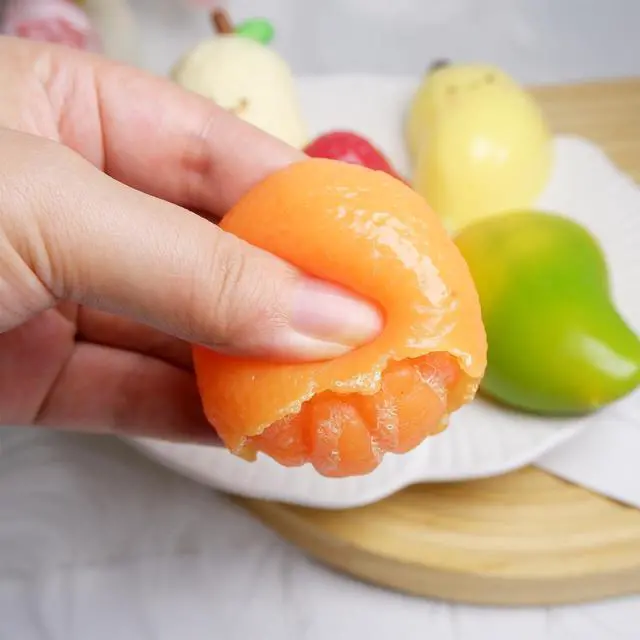 Alt view image 6 of 6 - 5 Pcs Handmade Fruit Taba Squishies Toys, Stress Relief Squishies Fidget Toys Include Strawberry, Banana, Mango for Party Favors OPP Packaging