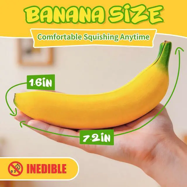 Alt view image 2 of 7 - 3PCS Bannana Squishy Stress Toy Fake Stretchy Banana Foam Squishies Squishy Fidget Toys Stress Relief Anti Stress Stretchy Bannana Toys