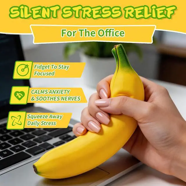 Alt view image 5 of 7 - 3PCS Bannana Squishy Stress Toy Fake Stretchy Banana Foam Squishies Squishy Fidget Toys Stress Relief Anti Stress Stretchy Bannana Toys