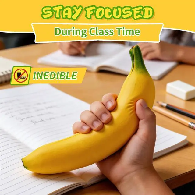 Alt view image 6 of 7 - 3PCS Bannana Squishy Stress Toy Fake Stretchy Banana Foam Squishies Squishy Fidget Toys Stress Relief Anti Stress Stretchy Bannana Toys