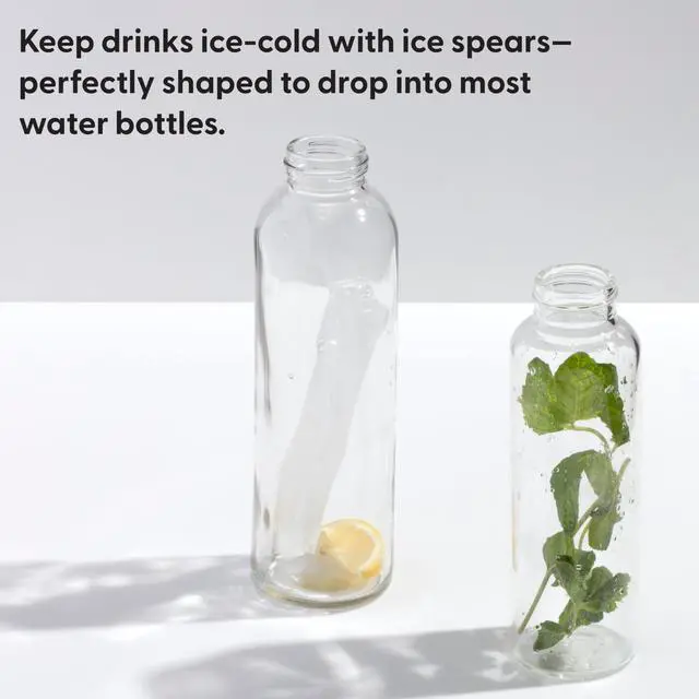 Alt view image 2 of 6 - Peak Silicone Water Bottle Ice Tray w/ Protective Lid | Charcoal| Easy to Remove Ice | Food Grade Premium Silicone | Dishwasher Safe, BPA Free