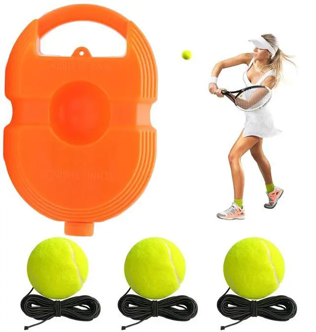 Main image of Tennis Trainer Rebound Ball, Solo Tennis Practice Rebounder Tennis Trainer Set with 3 String Balls, Tennis Rebounder, Portable Tennis Training Equipment for Beginner Solo Training