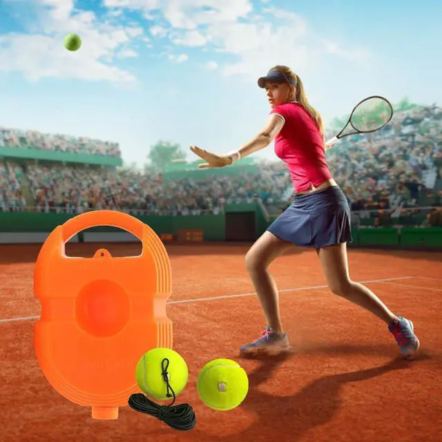 Alt view image 5 of 7 - Tennis Trainer Rebound Ball, Solo Tennis Practice Rebounder Tennis Trainer Set with 3 String Balls, Tennis Rebounder, Portable Tennis Training Equipment for Beginner Solo Training